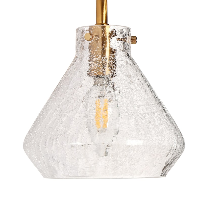 Modern Gold 3-Light Bathroom Vanity Light Glass Wall Sconces - W 23.6" x D 7" x H 10"