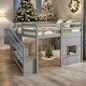 preview thumbnail 1 of 14, Elegant & Playful Design Twin Size Loft Bed with Storage Staircase and Window, Sturdy Construction & Safety Guaranteed, Grey Grey