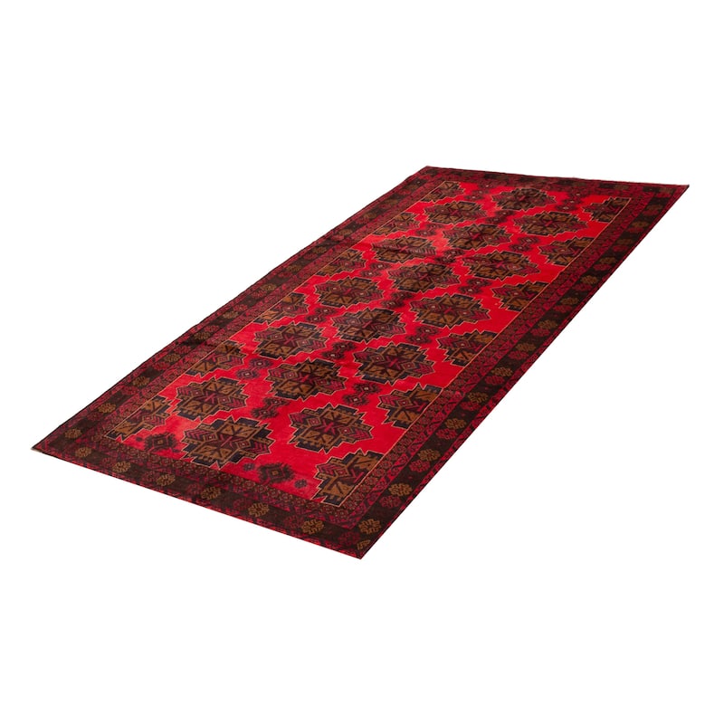 ECARPETGALLERY Hand-knotted Teimani Red Wool Rug - 5'6 x 10'3