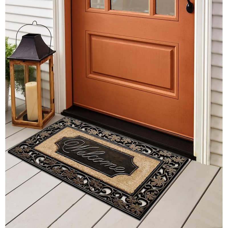 A1HC Rubber Coir Dirt Trapper Heavy Weight 18"X30" Welcome Doormat