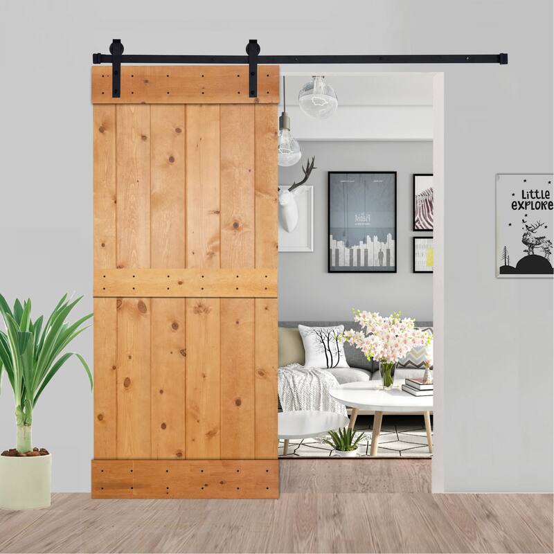 K1 Series Paneled Wood Barn Door with Installation Hardware Kit