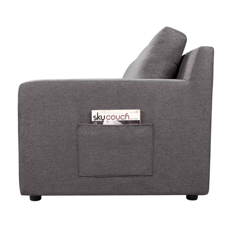 Cas Right Facing 7 Seater U Shaped Sectional Sofa Chaise, Pocket, Gray
