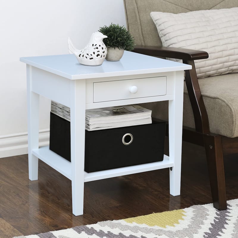 Spencer Square Solid Parawood End Table - 24 in. W x 24 in. D x 25 in. H - White