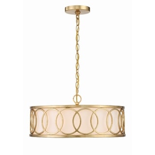 Libby Langdon for Crystorama Graham 6 Light Antique Gold Chandelier - 18"W x 8"H