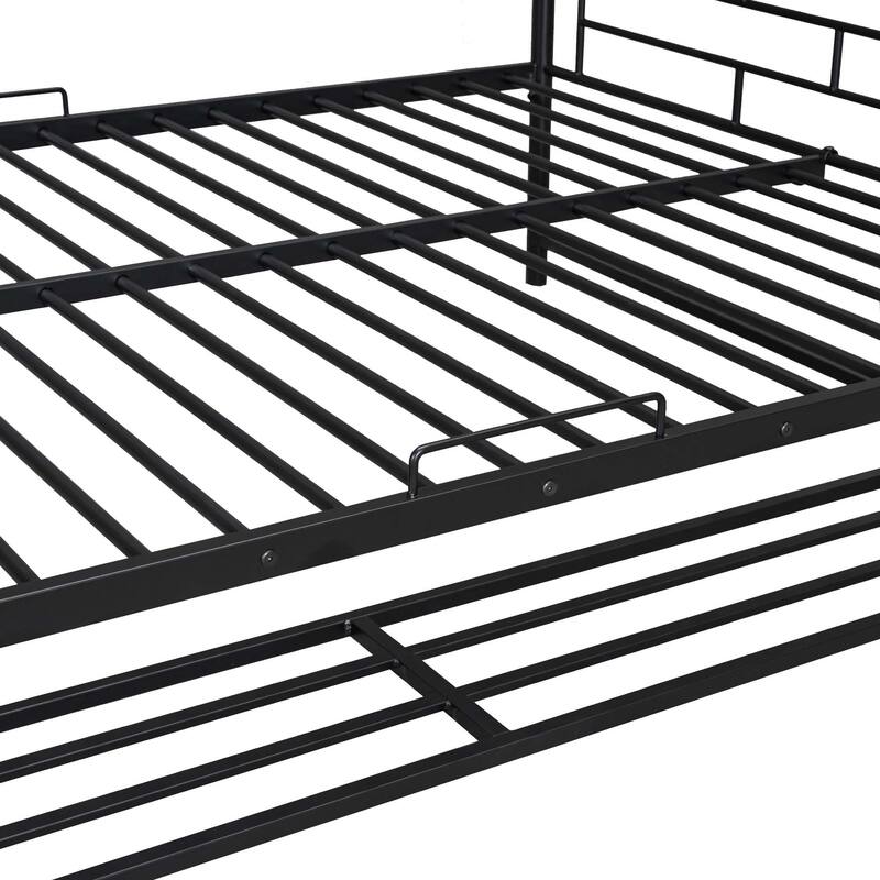Full Over Full Metal Bunk Bed with Guardrails