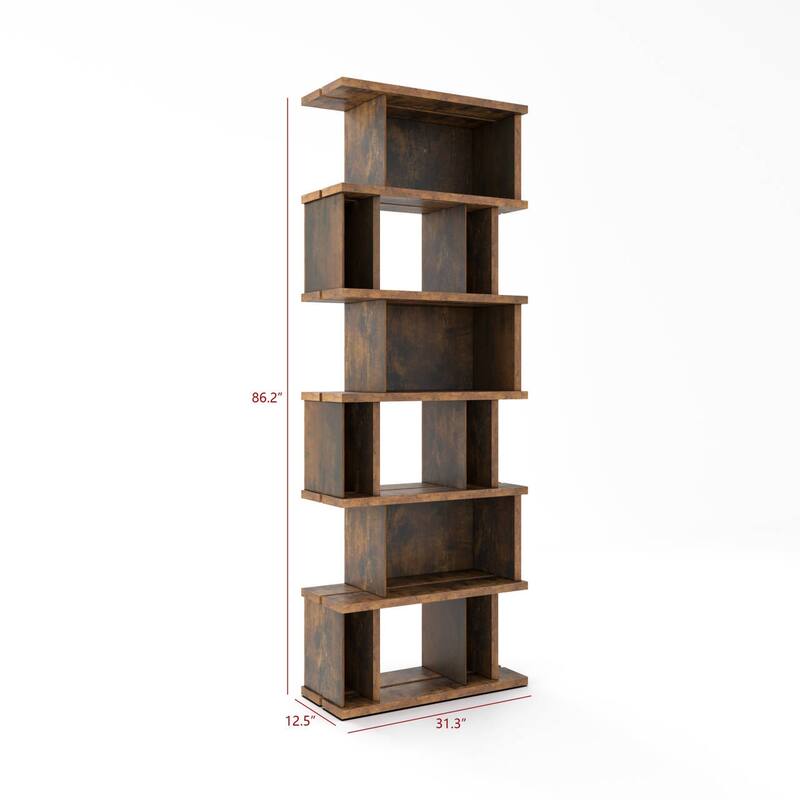 Davee Geometric Bookcase - 86.2" H x 31.3" W x 12.5" D