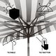 preview thumbnail 7 of 132, 9ft Half Market Umbrella, Scalloped, Crank, Tilt, UV, by JONATHAN Y