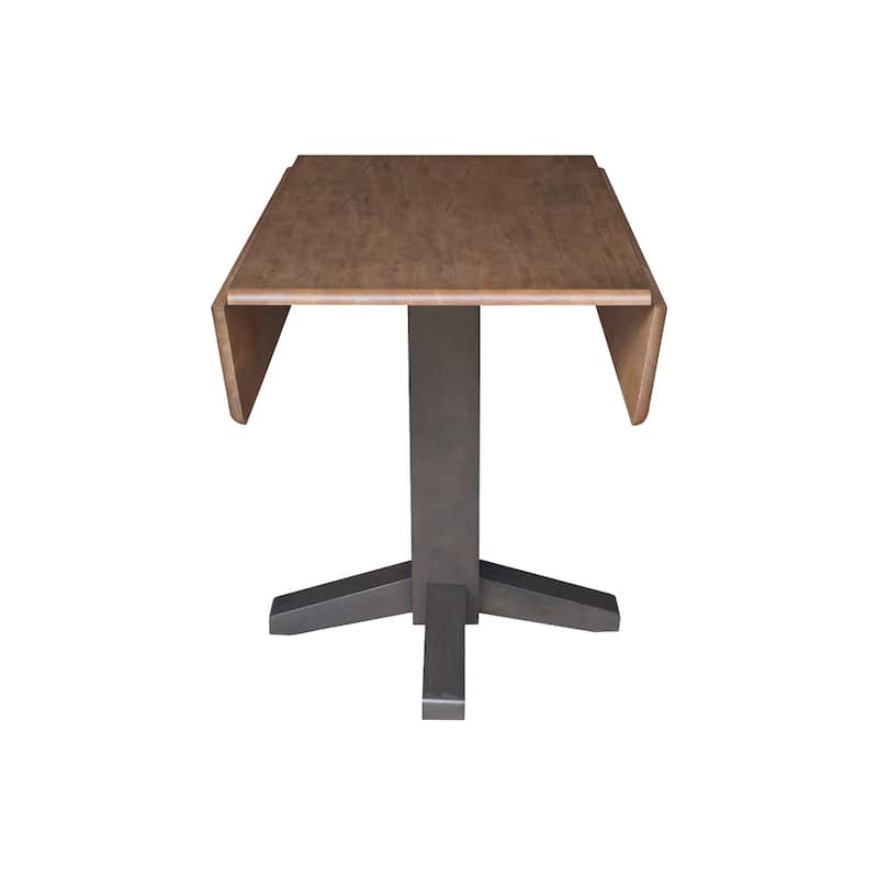 36 in. Solid Wood Square Dual Drop Leaf Dining Table