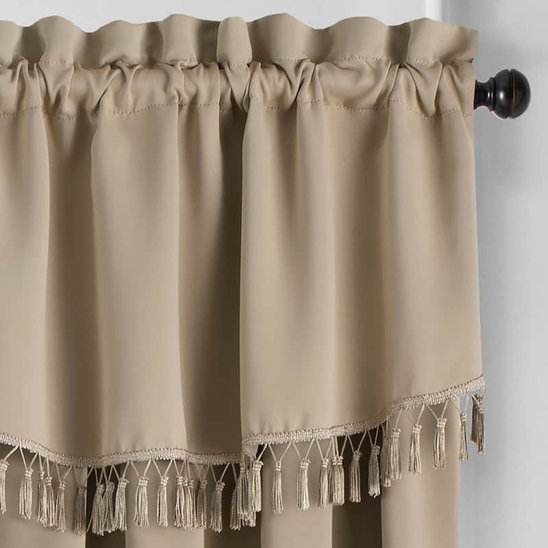 SunVeil Vanderbilt Scallop Tassel Window Valance - 50"x19"