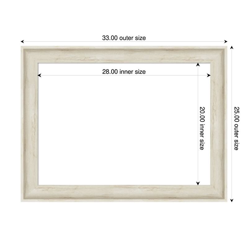 Amanti Art Regal Birch Cream Framed Dry Erase Magnetic Board - 33 x 25 in