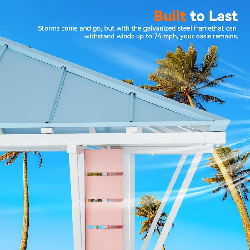 Grill Gazebo with USB Charging Socket and Hooks, Gazebo with 2 Open Sides, Galvanized Steel Pavilion for Backyard, BBQ, Party