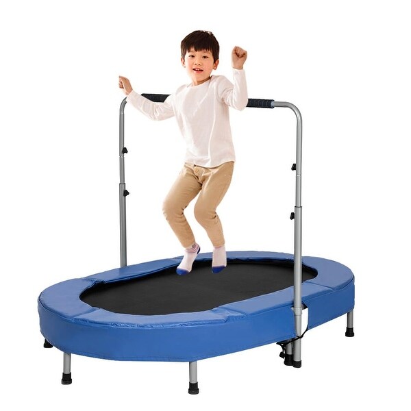 Hfon mini rebounder trampoline with outlet adjustable handle for two kids