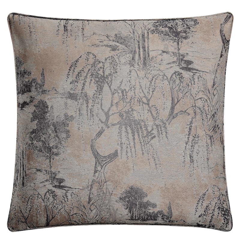 HiEnd Accents Pastoral Jacquard Euro Sham, 27"x27" - Rose Gold
