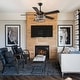 preview thumbnail 4 of 8, 52" Matte Black Modern Crystal Reversible Chandelier Indoor Ceiling Fan with Light and Remote - 52" D x 52" W x 19" H