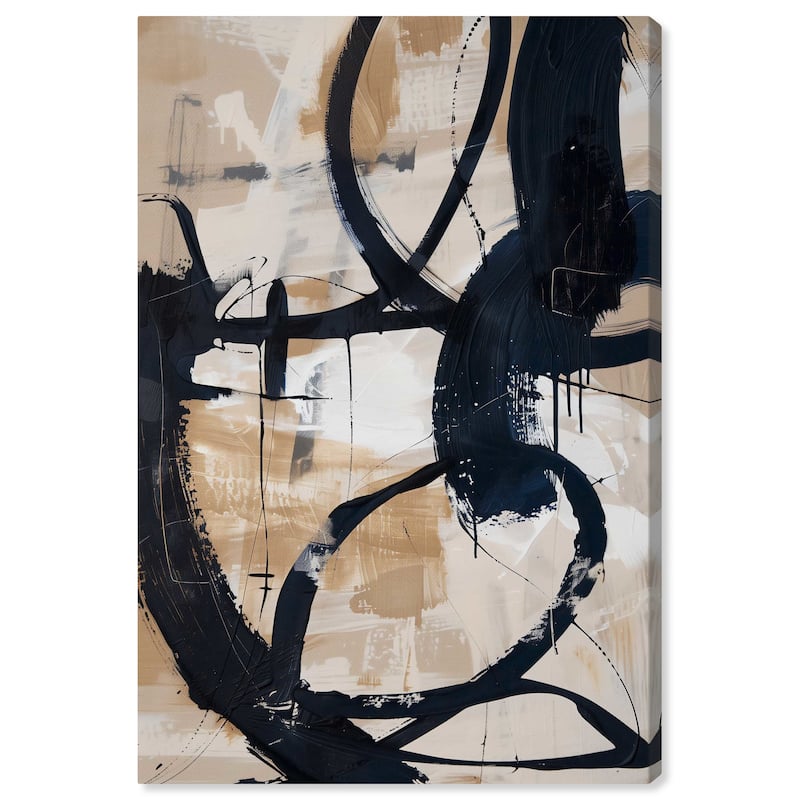Art Remedy Flowing Ii Gallery Wrapped Abstract Shapes 1 Piece Canvas Wall Art - 24 x 36