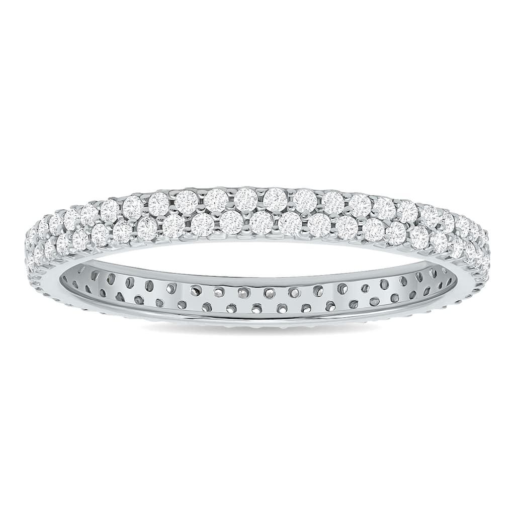 1/2 Carat TW Double Row Diamond Eternity Band in 10K White Gold