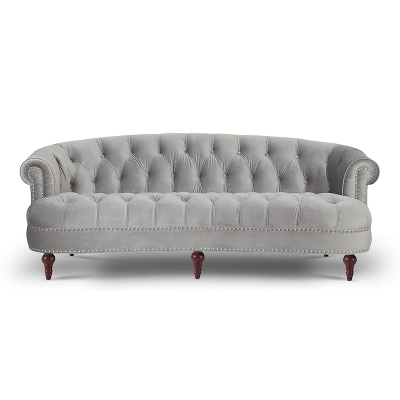 La Rosa 84" Mid-Century Modern Velvet Upholstered Chesterfield Tufted Sofa