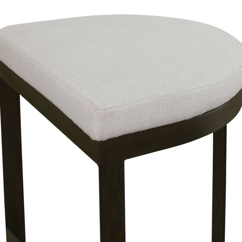 Uttermost Ivanna 18" Wide Linen Upholstered Modern Industrial Counter
