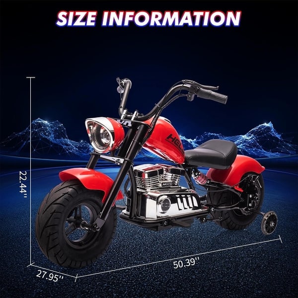 dimension image slide 1 of 4, Kids Electric Off-Road Dirt Bike,36V Motorcycle with Top Speed of 16.5 Mph