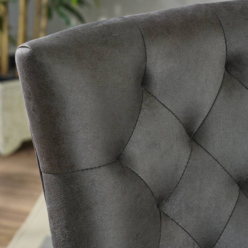 Tufted Backrest Dining Chair with Tapered Legs,Set of 2