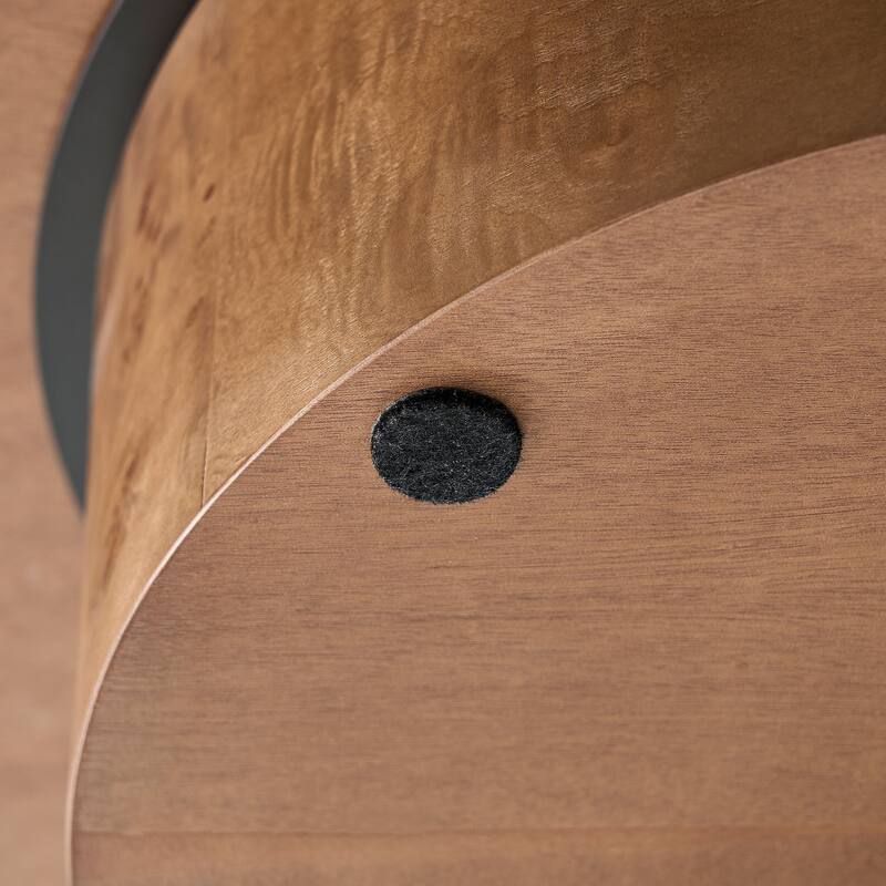 31.49" Round Coffee Table with Burl Wood Veneer, Sturdy Pedestal for Living Room, Modern Low Center Table Accent Cocktail Table