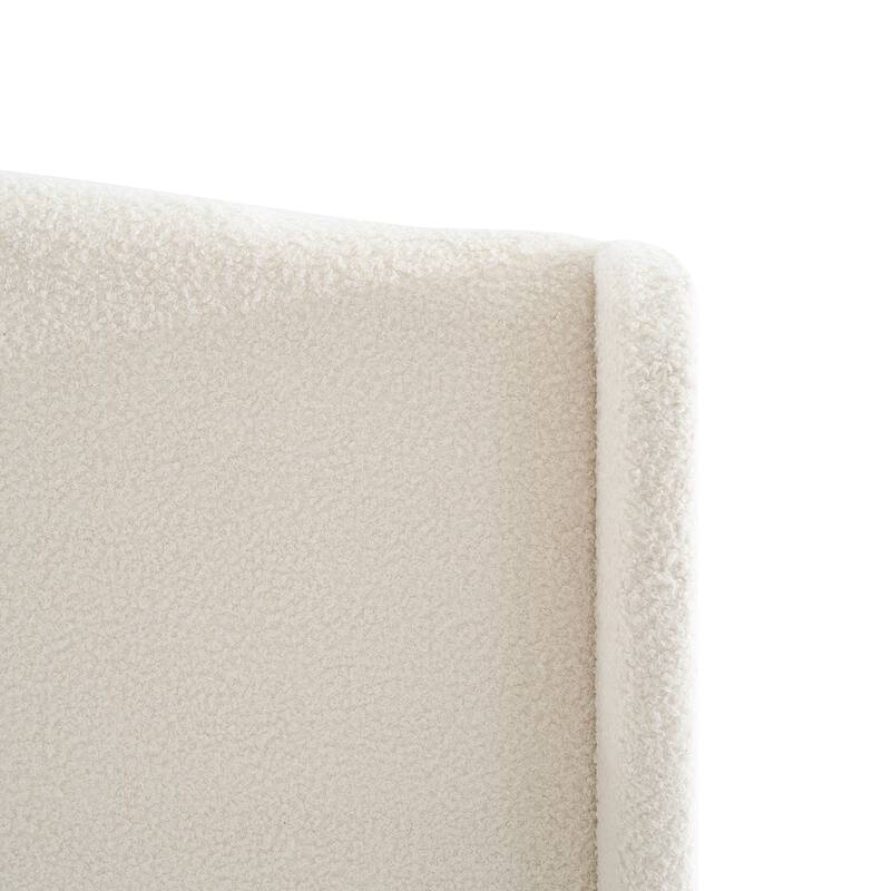 GDFStudio - Jane 49.21" High Back Upholstered Headboard Bed Frame with High Footboard