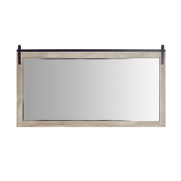 slide 2 of 7, Cortes 72" Bathroom Vanity Barndoor Wall Mirror in Logs