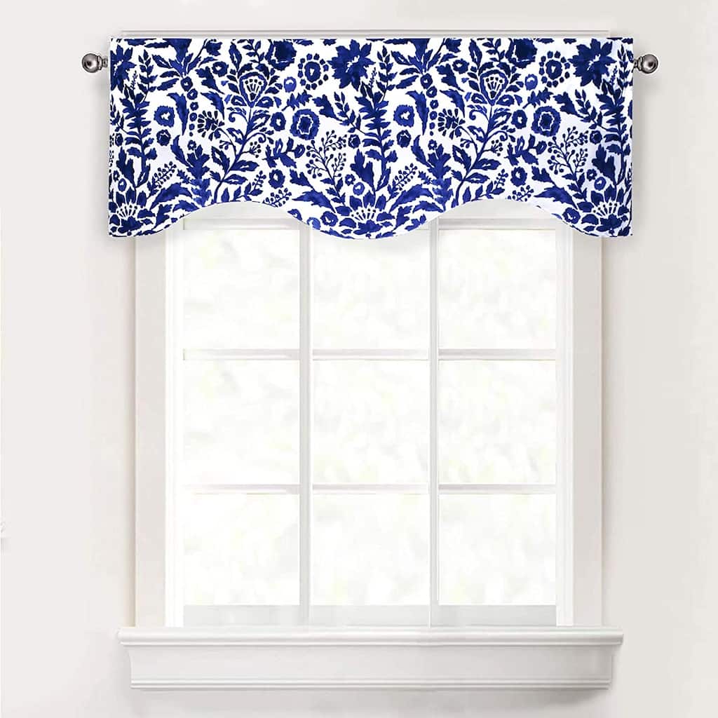 DriftAway Julia Scalloped Edge with Selfcord Lined Window Curtain Single Swag Valance - 52" width x 16 " length