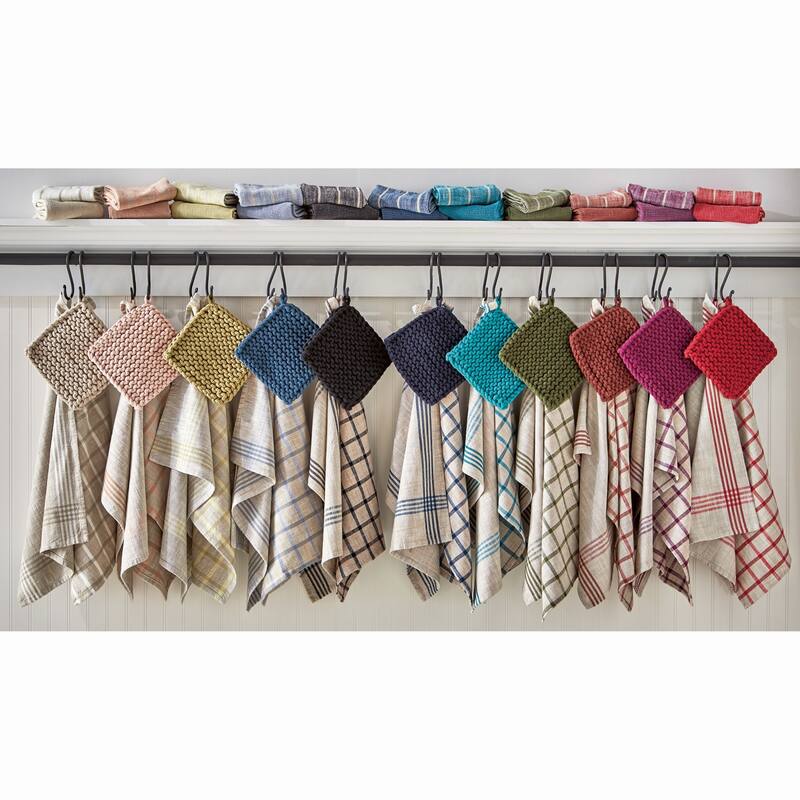 Canyon Woven Dishtowel Set of 4 Black Multi Cotton Kitchen Towels Machine Wash 26x18 Everyday Use