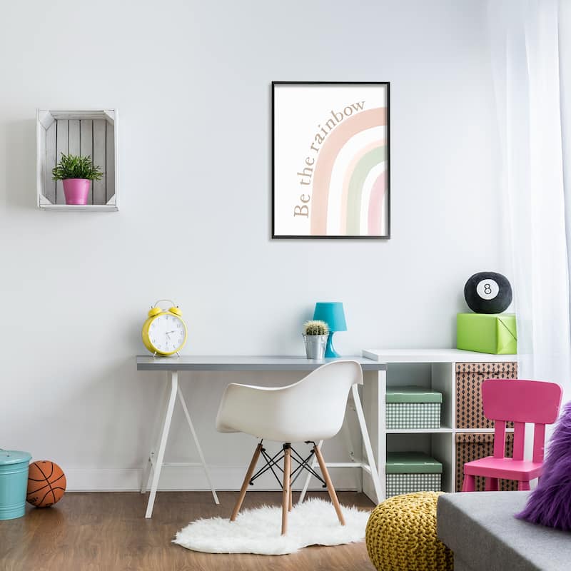 Stupell Be The Rainbow Pastel Framed Giclee Art Design by Sisi and Seb