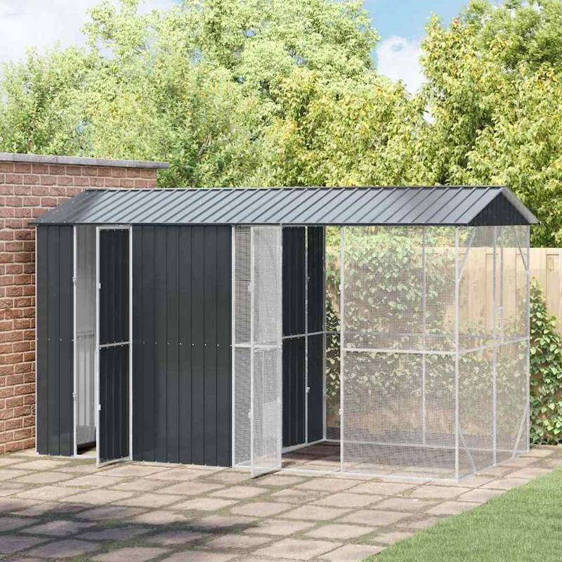vidaXL Bird Cage Anthracite Galvanized steel - 430 x 208 x 247 cm