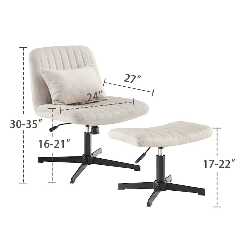 Art Leon Swivel and Adjustable Accent Chair with Ottoman