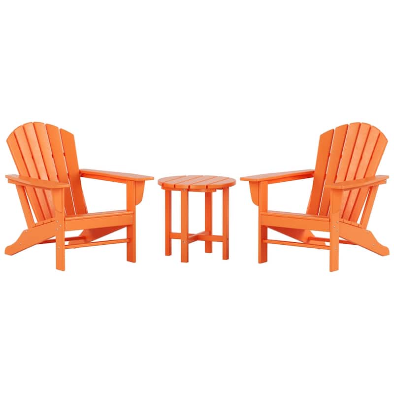 Altura Classic Outdoor Eco-Friendly All Weather Adirondack Chairs with Side Table (3-Piece Set)