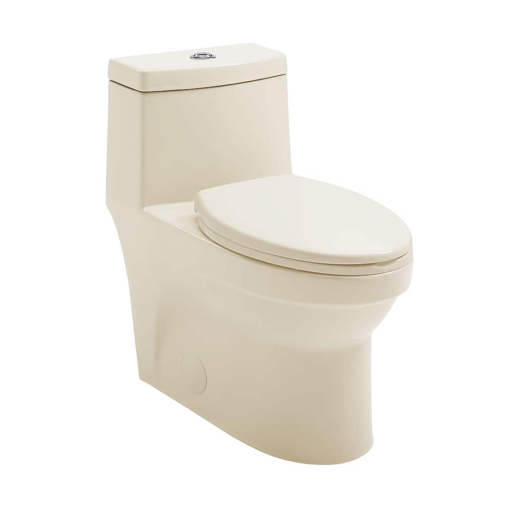 Tours One Piece Elongated Dual Flush Toilet 1.1/1.6 Gpf In Bisque - 29.2" x 14.95" 28.4"