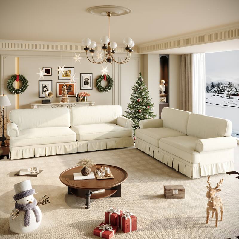 Luxury 3-Seater Cloud Couch with Chenille Fabric, Extra Deep Seat & Mid-Century Design for Apartment or Office