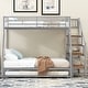 preview thumbnail 3 of 14, Modern Concise Design Twin over Full Size Bunk Bed,Solid Metal Bed with Trundle and Storage Staircase