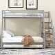 preview thumbnail 3 of 15, Twin over Full Size Metal Bunk Bed with Trundle and Storage Staircase, Silver