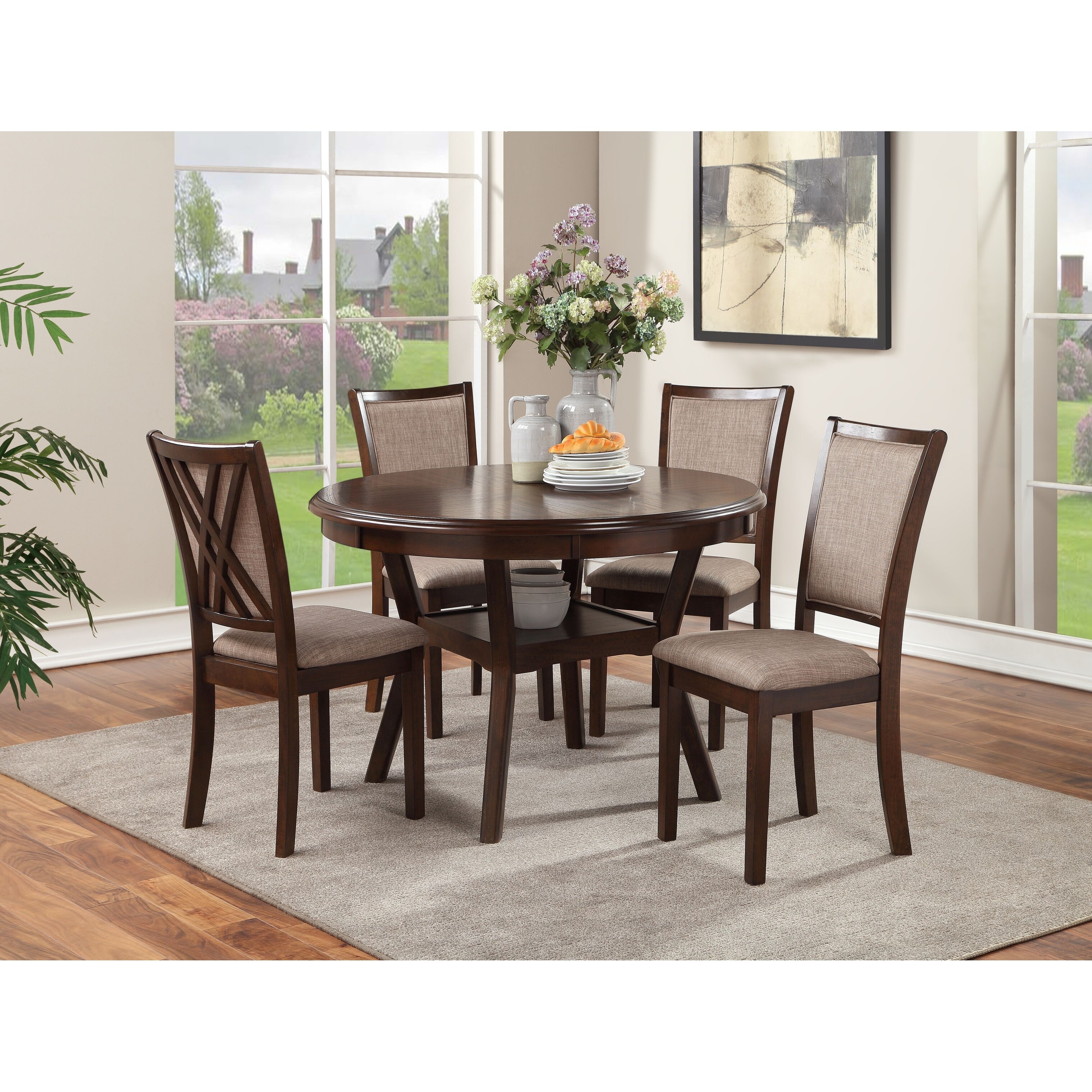 New Classic Furniture Amy 5-Piece Counter Dining Table Set Bisque