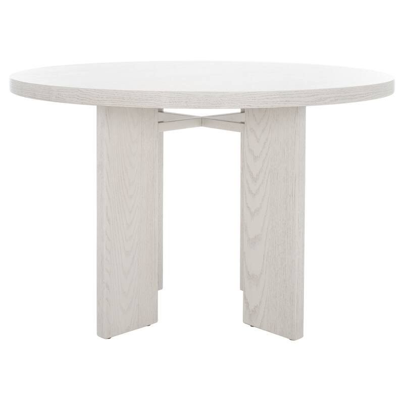 SAFAVIEH Couture Neetu Round Wood Dining Table - 47.75 In W x 47.75 In D x 30 In H - 48Wx48Dx30H