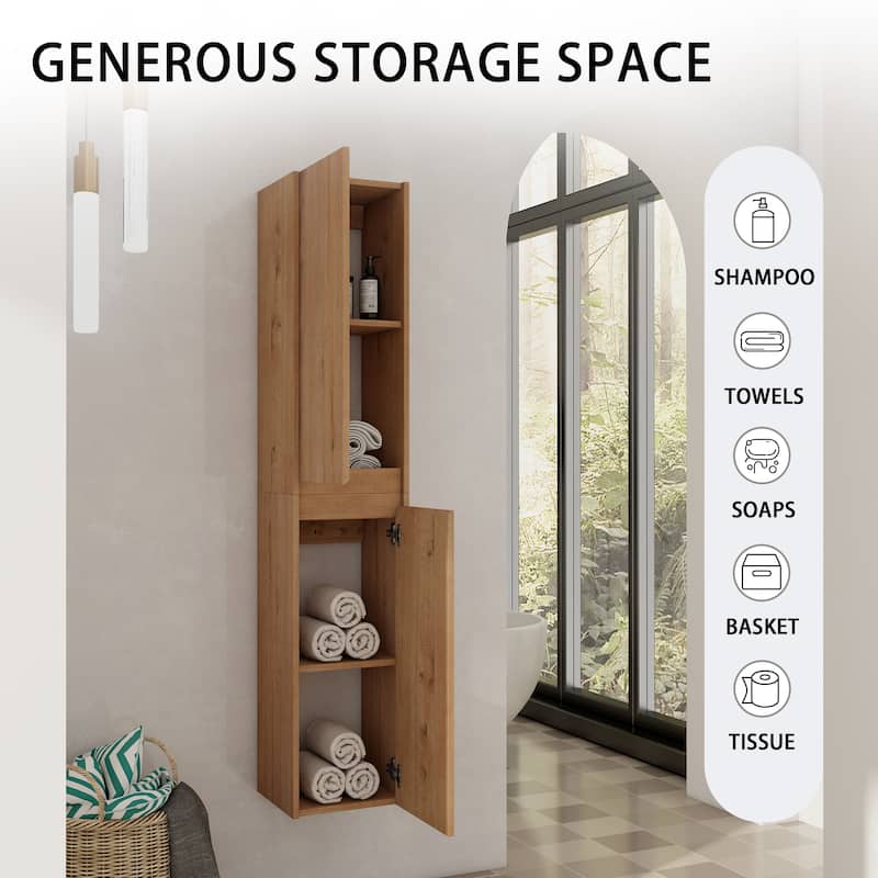 Malwee 12"/36" Bathroom Cabinet Wall Mounted Storage, Bathroom Medicine Cabinet with Soft Close Door and Shelf Over The Toilet