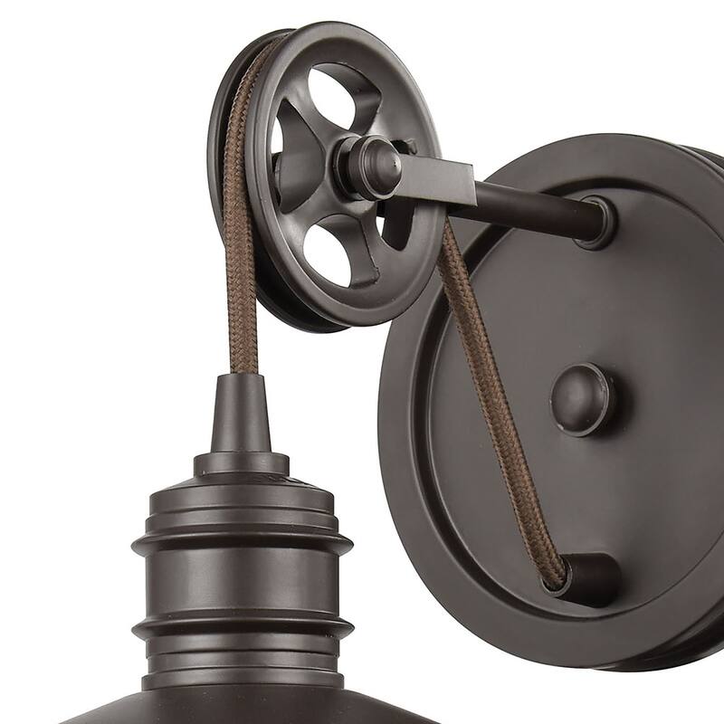 Elk Home Spindle Wheel Oil Rubbed Bronze Metal 1 Light Vanity Light