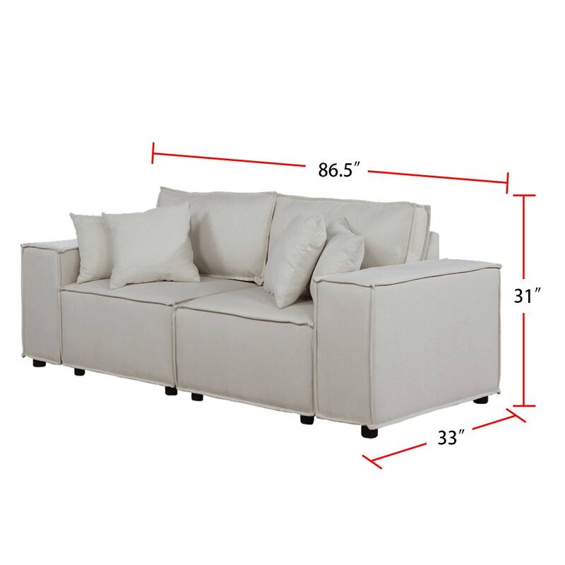 Loveseat with 4 Accent Pillows