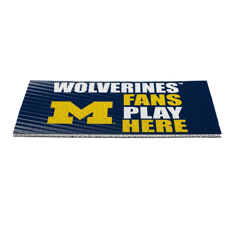 28 in. x 16 in. University Of Michigan "Fans Play Here" PVC Door Mat