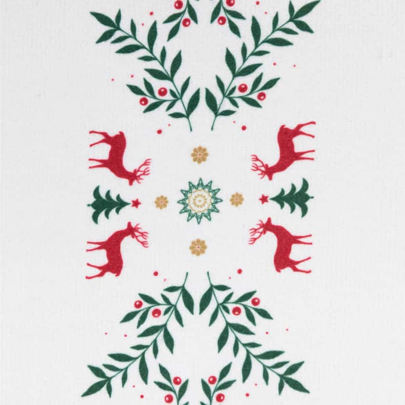 Reindeer and Snowflakes Christmas Kitchen Tea Towels- 26" - Set of 2