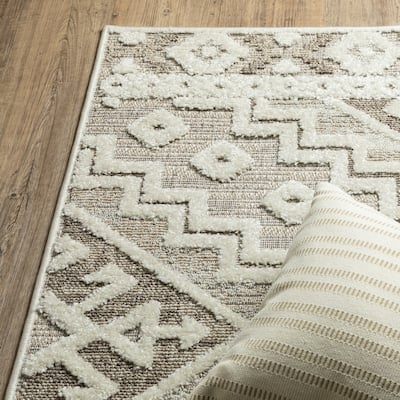 Style Haven Thassos South-Western Beige/ Brown Mixed Pile Area Rug