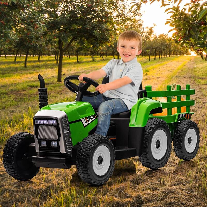 12V Ride on Tractor with Trailer & Remote Control