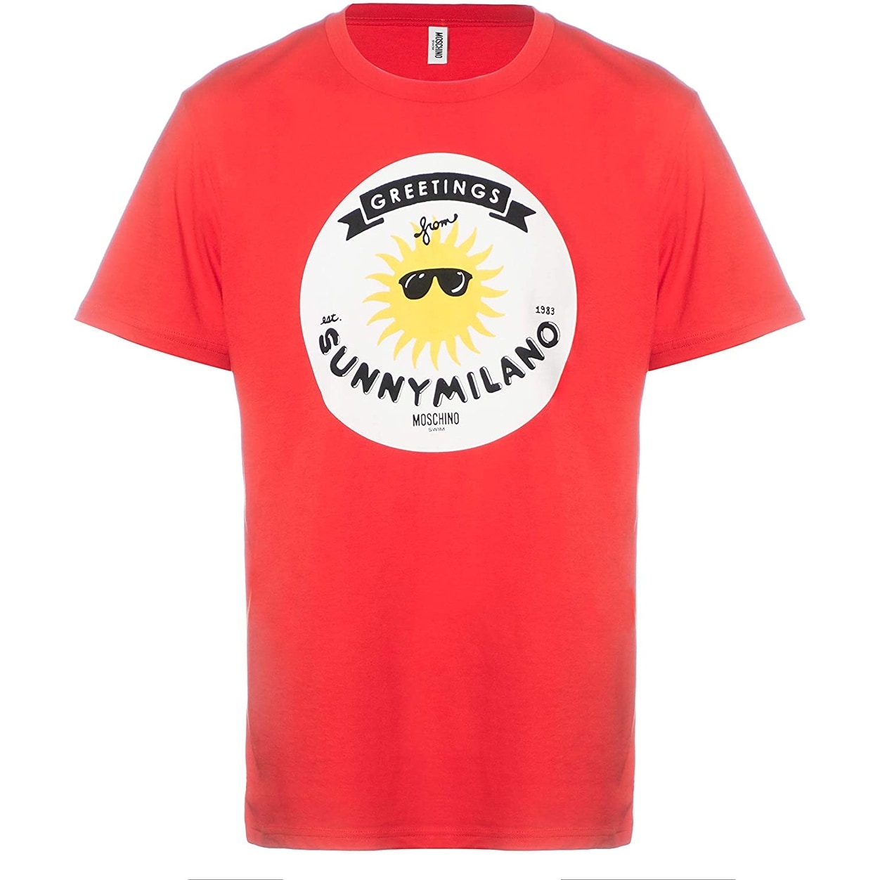 Shop Moschino Swim Men S Graphic T Shirt Cotton Sunny Milano Red L Overstock 32115212 Moschino clothing for men | authorised mens moschino outlet uk & worldwide. overstock com