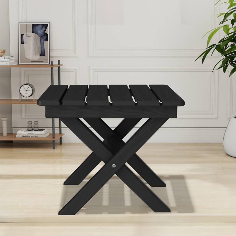 Outdoor Patio HDPE Foldable Side Table, Waterproof & Weather Resistant