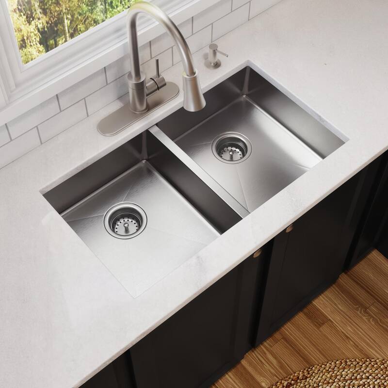 PROFLO PFDM2B3322554 Sault 33" ADA Compliant Drop In Double Basin - Stainless Steel