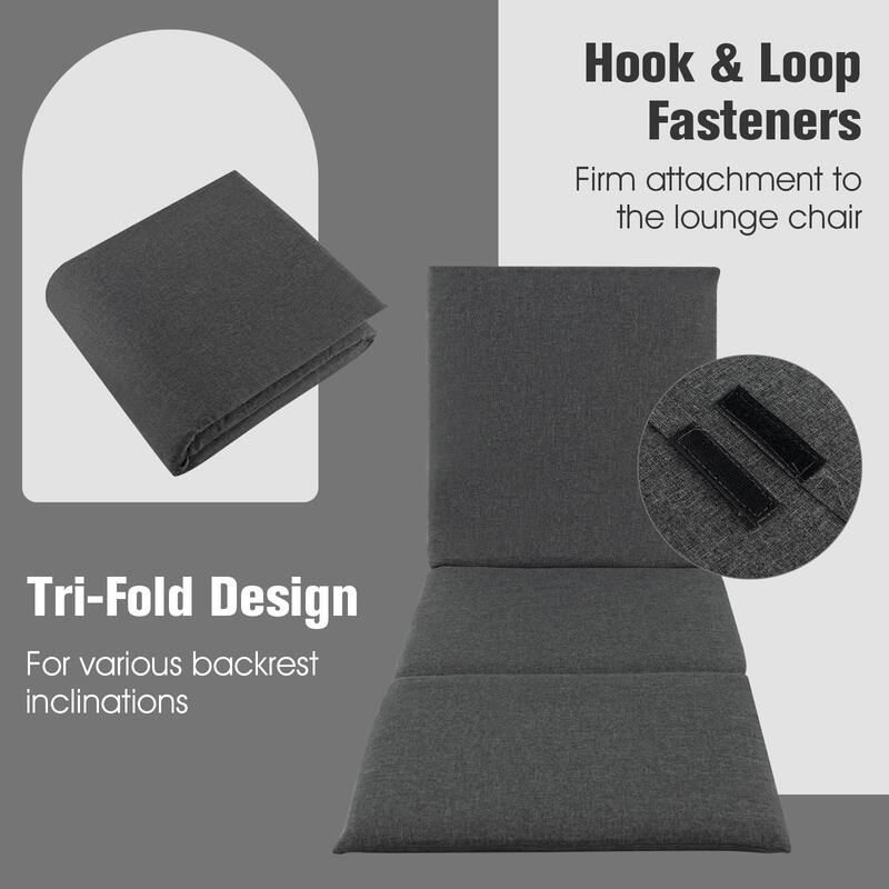 Gymax 2PCS Patio Lounge Chair Recliner Chair w/ 3-Position Adjustable